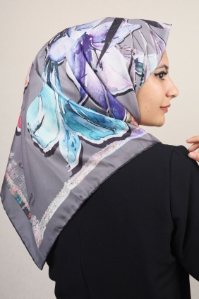 Piramit Desenli Dijital Tivil Eşarp Desen-53