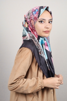 Piramit Desenli Dijital Tivil Eşarp Desen-57