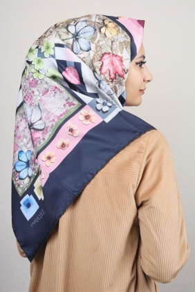 Piramit Desenli Dijital Tivil Eşarp Desen-57