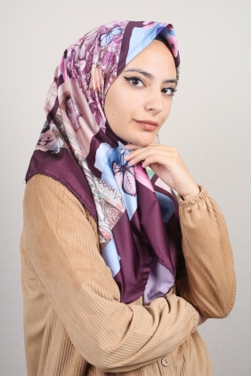 Piramit Desenli Dijital Tivil Eşarp Desen-57