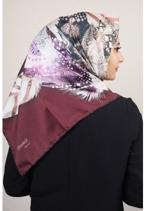 Piramit Desenli Dijital Tivil Eşarp Desen-59