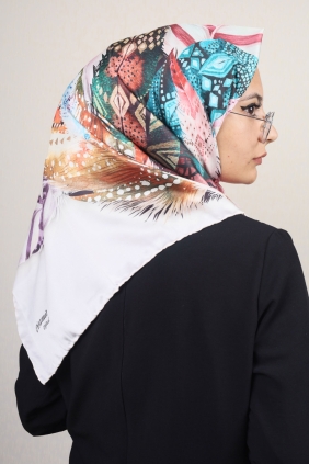 Piramit Desenli Dijital Tivil Eşarp Desen-59