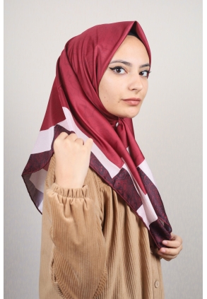 Piramit Desenli Dijital Tivil Eşarp Desen-63