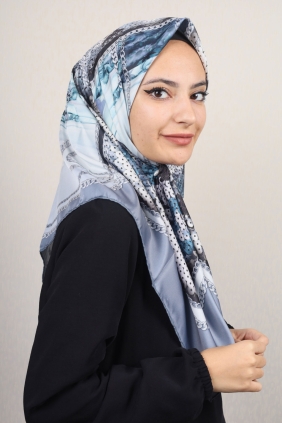 Piramit Desenli Dijital Tivil Eşarp Desen-65