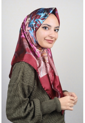 Piramit Desenli Dijital Tivil Eşarp Desen-66