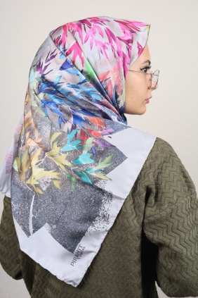 Piramit Desenli Dijital Tivil Eşarp Desen-66