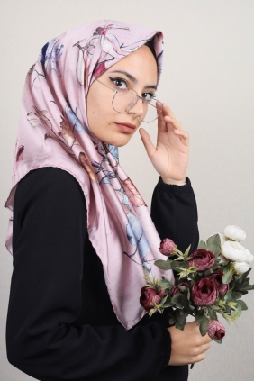 Piramit Desenli Dijital Tivil Eşarp Desen-69