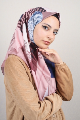 Piramit Desenli Dijital Tivil Eşarp Desen-70