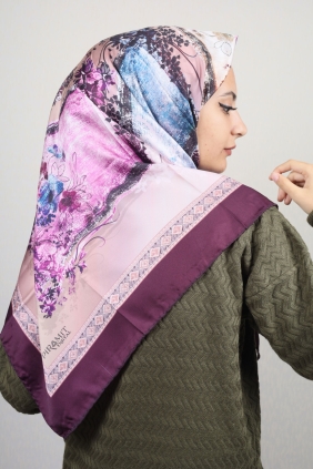 Piramit Desenli Dijital Tivil Eşarp Desen-73