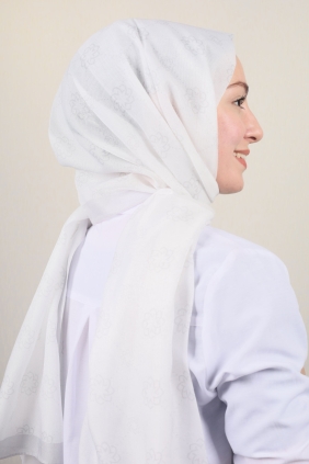 Piramit Desenli Simli Bantlı Abiye Şal - Desen-02