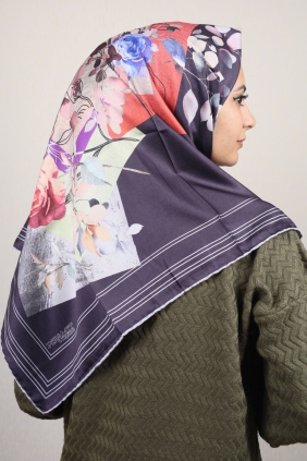 Piramit Desenli Dijital Tivil Eşarp Desen-83