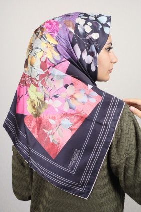 Piramit Desenli Dijital Tivil Eşarp Desen-83