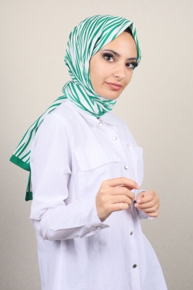 Moda Kaşmir Yeşil Serisi Medine İpeği Şal