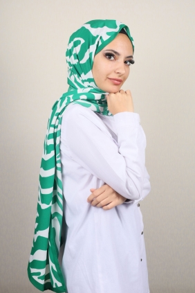 Moda Kaşmir Yeşil Serisi Medine İpeği Şal