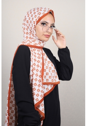 Moda Kaşmir Turuncu Serisi Medine İpeği Şal