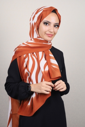 Moda Kaşmir Turuncu Serisi Medine İpeği Şal