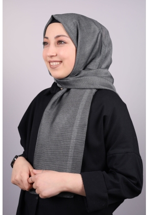 Piramit Düz Renk Simli Efektli Abiye Şal - Desen-02