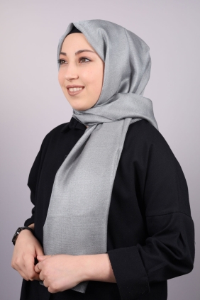 Piramit Düz Renk Simli Efektli Abiye Şal - Desen-02