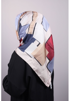 Bonjela Desenli Dijital Tivil Eşarp - Desen-05