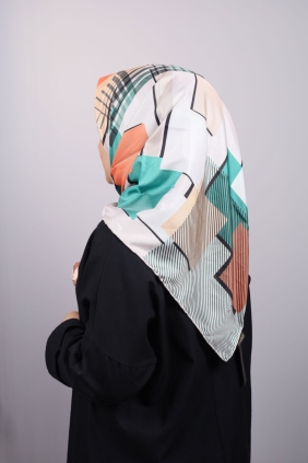 Bonjela Desenli Dijital Tivil Eşarp - Desen-05