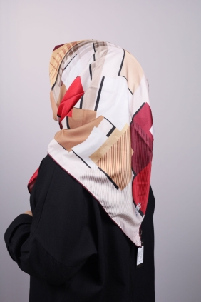 Bonjela Desenli Dijital Tivil Eşarp - Desen-05