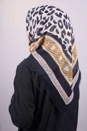 Poloist Desenli Keten Flamlı Eşarp - Desen-516