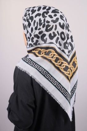 Poloist Desenli Keten Flamlı Eşarp - Desen-516