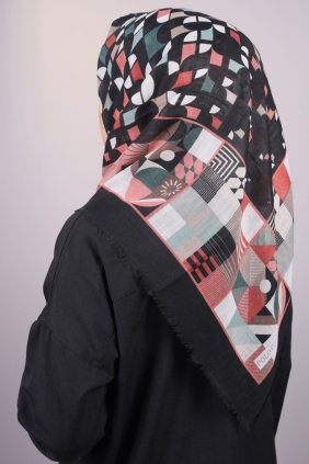 Poloist Desenli Keten Flamlı Eşarp - Desen-522