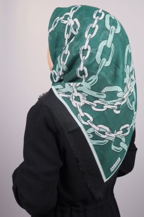 Poloist Desenli Keten Flamlı Eşarp - Desen-524