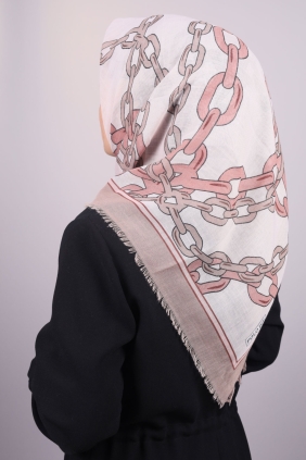 Poloist Desenli Keten Flamlı Eşarp - Desen-524