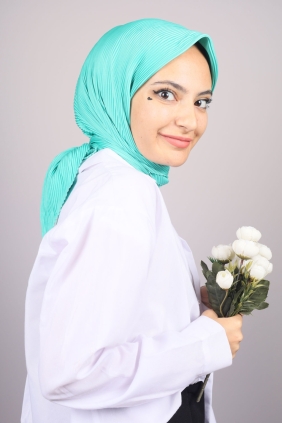 Levidor Düz Renk Kutulu Pliseli Eşarp - Desen-01