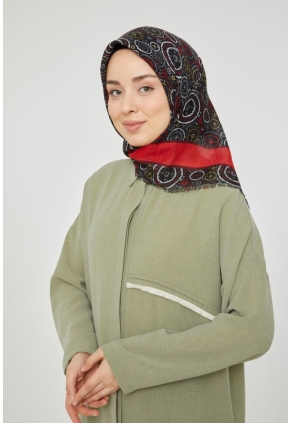 Poloist Desenli Keten Flamlı Eşarp - Desen-530