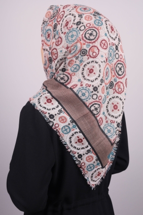 Poloist Desenli Keten Flamlı Eşarp - Desen-530