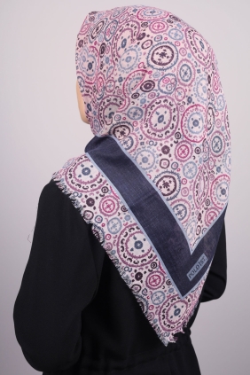 Poloist Desenli Keten Flamlı Eşarp - Desen-530