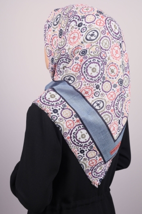 Poloist Desenli Keten Flamlı Eşarp - Desen-530