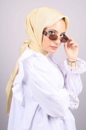 Piramit Düz Renk Taşlı Abiye Eşarp - Desen-02