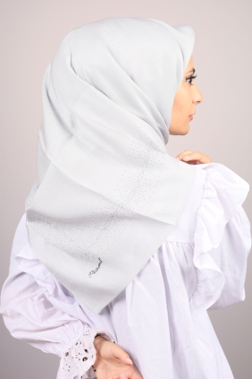 Piramit Düz Renk Taşlı Abiye Eşarp - Desen-02