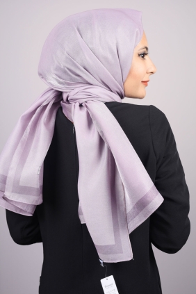 Piramit Düz Renk Simli Bantlı Abiye Şal - Desen-06