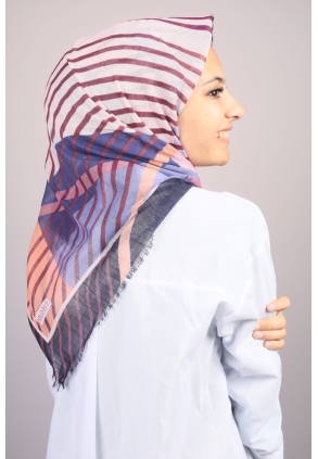 Poloist Desenli Keten Flamlı Eşarp - Desen-538