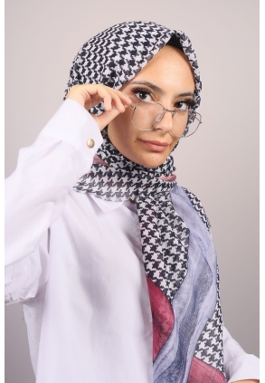 Poloist Desenli Keten Flamlı Eşarp - Desen-543