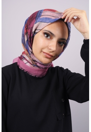 Poloist Desenli Keten Flamlı Eşarp - Desen-546