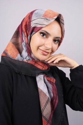 Poloist Desenli Keten Flamlı Eşarp - Desen-546