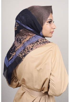 Poloist Desenli Keten Flamlı Eşarp - Desen-556