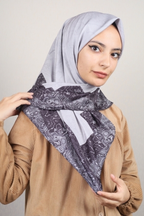 Piramit Desenli Dijital Tivil Eşarp Desen-63