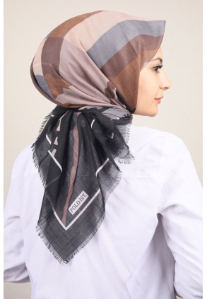 Poloist Desenli Keten Flamlı Eşarp - Desen-576