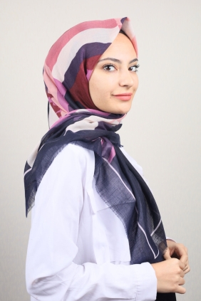 Poloist Desenli Keten Flamlı Eşarp - Desen-576