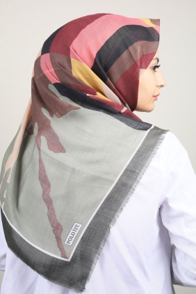 Poloist Desenli Keten Flamlı Eşarp - Desen-576