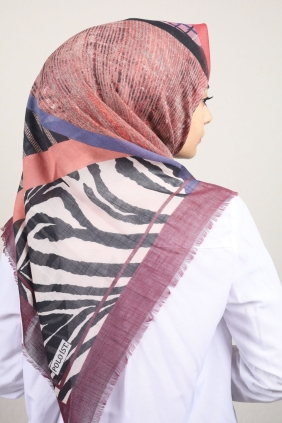 Poloist Desenli Keten Flamlı Eşarp - Desen-577