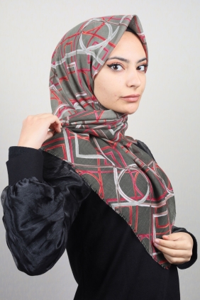 Poloist Desenli Keten Flamlı Eşarp - Desen-584