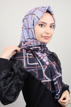 Poloist Desenli Keten Flamlı Eşarp - Desen-584